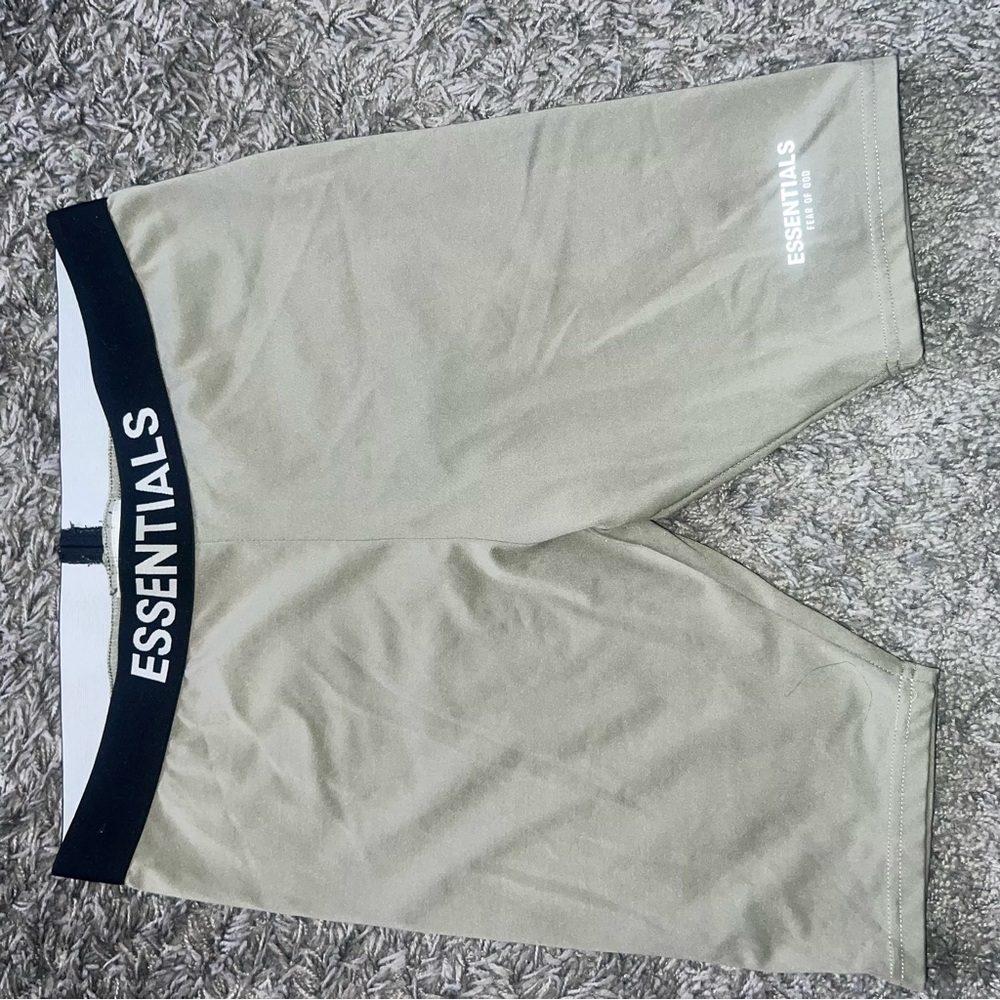 Essentials green  Shorts with Black Waistband